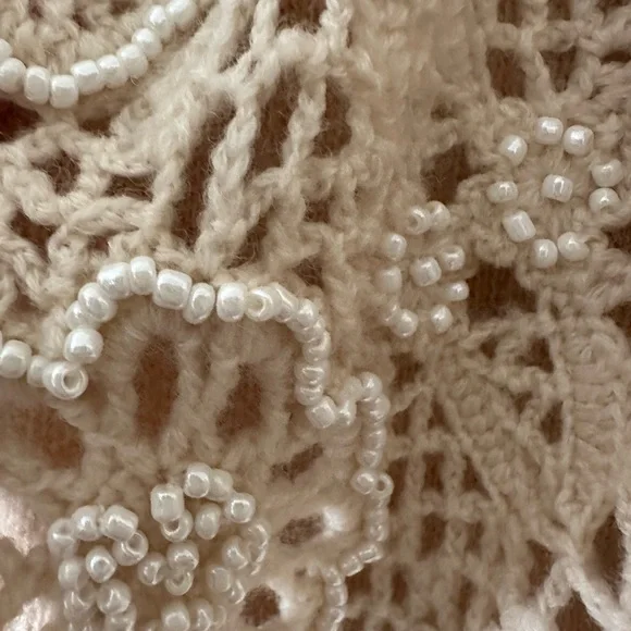Moth Beige Cardigan with Floral Lace - Picture 5 of 6